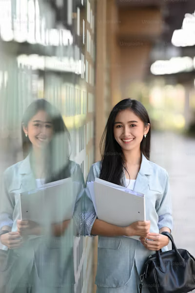 a happy nursing student giving her testimony